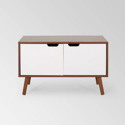 Pickfair Mid-Century Modern 2 Door Cabinet: Sturdy Pine Legs, MDF - Christopher Knight Home