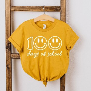 The Juniper Shop 100 Days Of School Smiley Face Youth Short Sleeve Tee - 1 of 2