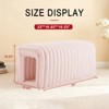 TiramisuBest Storage Ottoman Corduroy Bench Cat's Nest 3D Lamb Fleece Ottoman Oval Storage Bench Multi Functional Ottoman Seat Living Room - 3 of 4