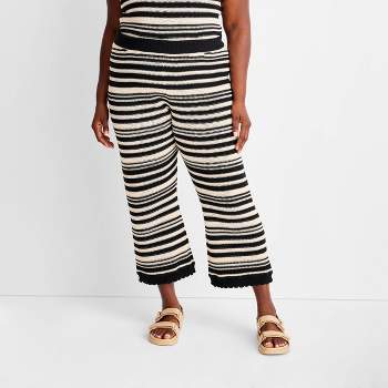 Women's Striped Scallop Edge Ankle Pants - Future Collective™ with Jenny K. Lopez Black/Cream