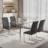 5-Piece Dining Set with Glass Table and 4 Armless Chairs - 3 of 4