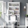 Over The Toilet Storage Cabinet with Transparent Door, Multi Layer Shelves & Toilet Rack - 3 of 4