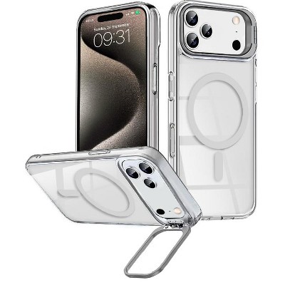 Entronix [Magnetic] Case Compatible with iPhone 17 Pro Max – [Glossy] Color Back with Camera Frame Stand