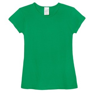 City Threads USA-Made Organic Girls Cotton Soft Jersey Cap Sleeve Crew Tee - 1 of 4