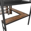 TopComfy Beds Queen Size Loft Bed with L shaped Desk Loft Bed with Wardrobe and Adjustable Shelf High Loft Bed for Kids, Brown, 62.99"*68.9"*179.46" - 4 of 4