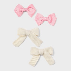 Girls' 4pk Salon Bow Clip Set - Cat & Jack™ - 1 of 3