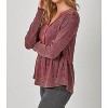 Women's Washed Thermal Peplum Henley Top - mystree - 4 of 4