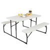 Aghana Digitals Folding Indoor/Outdoor Picnic Table Bench Set with Steel Frame, HDPE Wood-like Top, - 4 of 4