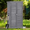 Storage Shed Wooden Utility Tool Shed 3 Tier Terrace Lockers Outdoor Wooden Tool Storage Cabinet For Lawn Garden Patio Backyard - 2 of 4