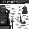 NicBex Adjustable Ergonomics Gaming Chair,360° Swivel Office Chairs with Head&Lumbar Pillow,90°-150° Recliner Chair for Office&Home,300lbs Max,Black - 3 of 4