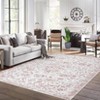 Washable Vintage Floral Rug Non Slip Low Pile Rug Soft Throw Floor Cover Foldable Indoor Carpet for Living Room Bedroom - 2 of 4