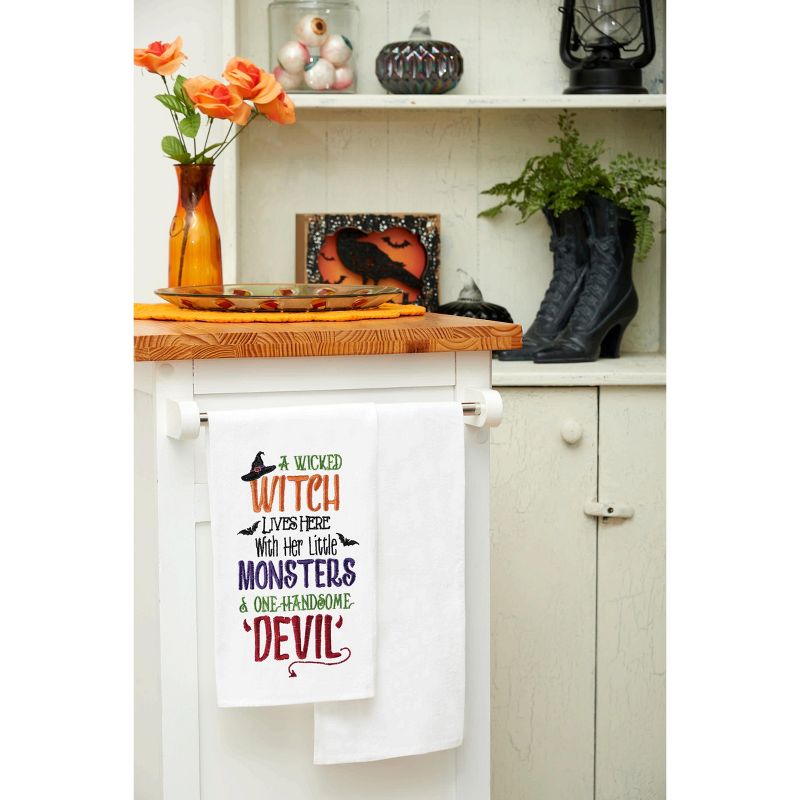 C&F Home Witch, Monsters, and Devil Cotton Embroidered Flour Sack Halloween Kitchen Towel, 4 of 5