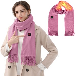 NPolar"USB Heated Winter Scarf – Unisex Soft Neck Wrap with 3 Heat Modes for Outdoor Sports & Cycling"Black - 1 of 4