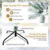 Tangkula 7.5'Hinged Artificial Christmas Tree Unlit w/ Metal Stand Premium Snow Flocked - 4 of 4