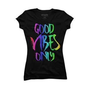 Adult Design By Humans Good Vibes Only Rainbow Pride By Samcole18 T-Shirt - 1 of 2