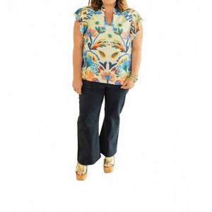 Women's Cecilia High Rise Patch Pocket Ankle Flare Jeans - Plus - RISEN - 1 of 4
