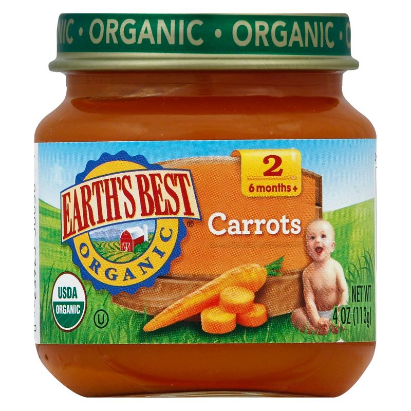 Earth's Best Organic Pureed Baby Food Carrots - 4oz, 4 of 5