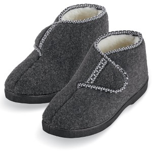 Collections Etc Braid Trimmed Slippers - 1 of 4