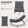 Patio Rocking Chair, Adjustable Metal Frame Lounge Chair with Cushion for Porch or Backyard - 2 of 4