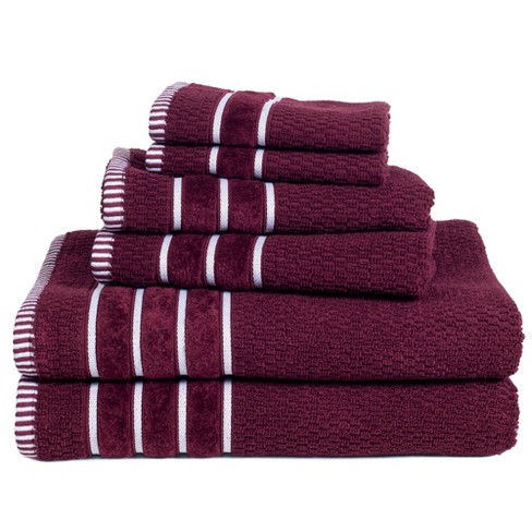 Burgundy bath shop towels