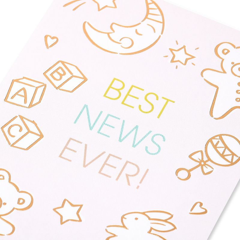 &#39;Best News Ever&#39; with Baby Icons Baby Shower Card Ivory, 6 of 7