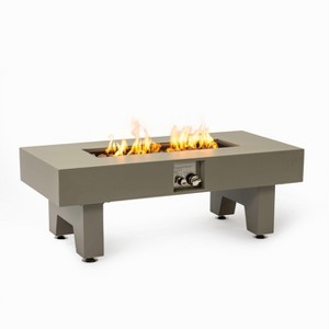 Gray 42 inch Iron Fire Pit Table for Patio Backyard Deck Outdoor Fireplaces Stove - 1 of 4