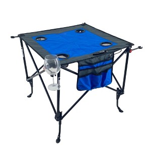 HOMLUX Portable Outdoor Adjustable Height Folding Wine Table with Cup Holders, Storage Bag - 1 of 4