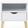 FONTOI End Tables Mid-Century Modern Nightstand with Storage for Bedroom Living Room Compact Accent Side Table, White, 23.6"*21.7"*6.1" - 2 of 4