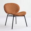Orange Mid-Century Modern Shell Chair Single Side Chair Tripod Black Leather Lounge Chair - 4 of 4