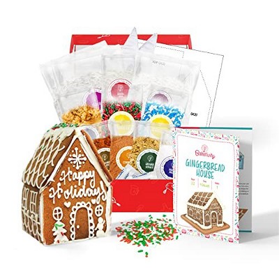 Baketivity Baking Kit Holiday Gingerbread House Kit - Bake And Build Edible Gingerbread House - Create a Treat Gingerbread House Kit