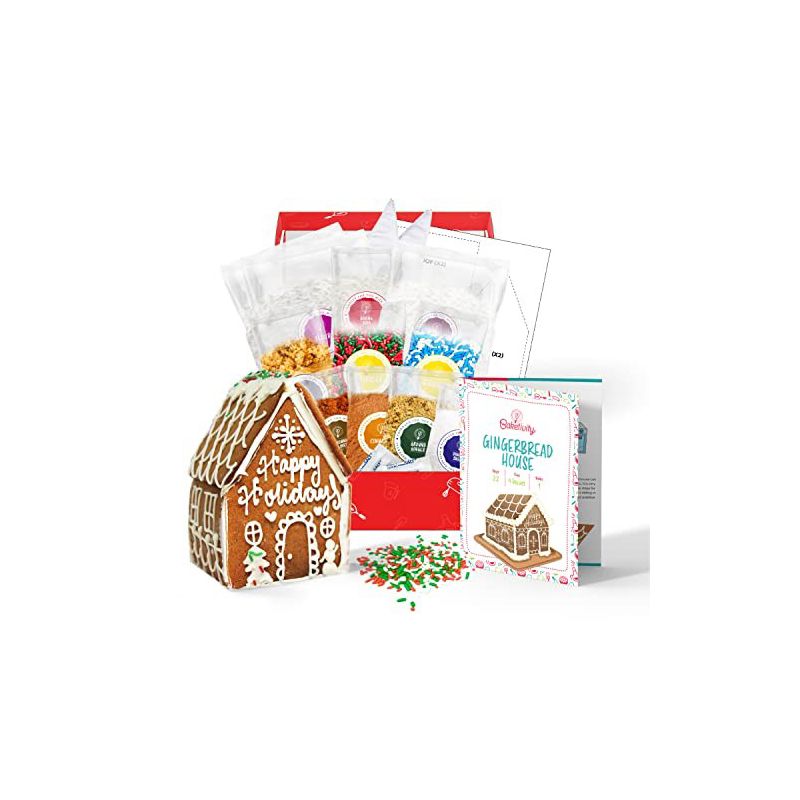 Baketivity Baking Kit Holiday Gingerbread House Kit - Bake And Build Edible Gingerbread House - Create a Treat Gingerbread House Kit, 1 of 9