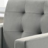 GlasFlength Accent Chairs Velvet Accent Armchair with Tufting Smooth Velvet Texture Classic Tufted Design Fits Living Room, Gray, 27"*22"*20" - 3 of 4