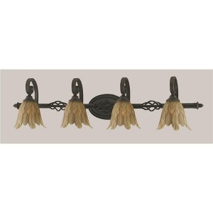 Toltec Lighting Elegante 4 - Light Vanity in  Dark Granite with 7" Vanilla Leaf Shade - 1 of 1