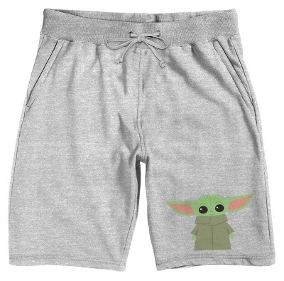 Grey Mens Star Wars Mandalorian Baby Grogu Sleep Pajama Shorts