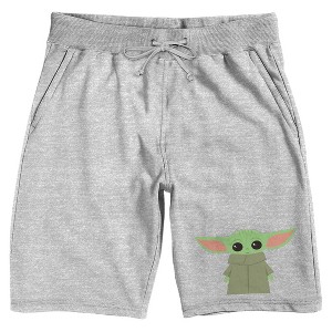 Grey Mens Star Wars Mandalorian Baby Grogu Sleep Pajama Shorts - 1 of 2