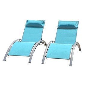 Okak 2PCS/3PCS Outdoor Chaise Lounge Chairs with Adjustable Backrest,Poolside Patio Loungers for Beach,Garden,Backyard - 1 of 4