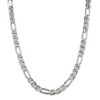 Black Bow Jewelry Mens 7.75mm Sterling Silver Solid Figaro Anchor Chain Necklace - 3 of 4