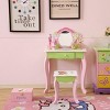 INFURNIC Vanity Tables Kids Flower Vanity Set with Stool for Playrooms and Creative Spaces, Green, 23.23"*11.81"*35" - 4 of 4