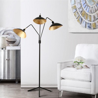 Adjustable Tripod 69.5" Black & Gold Floor Lamp