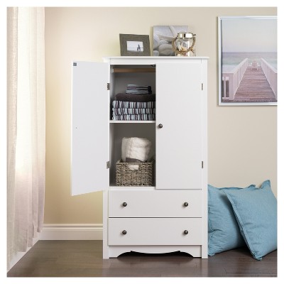 Monterey White MDF TV and Wardrobe Armoire