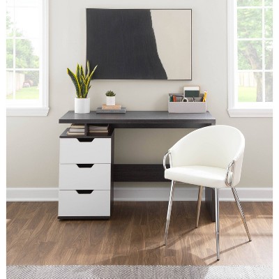 Claire White Faux Leather and Chrome Dining Chair Set