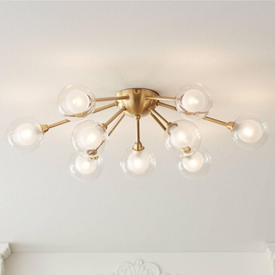 Modern Gold Glass Sputnik LED Ceiling Light Fixture