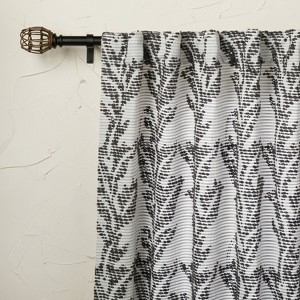 50"x84" Light Filtering Limu-Limu Leaf Jacquard Curtain Panel Gray - Opalhouse™ designed with Jungalow™ - 1 of 4