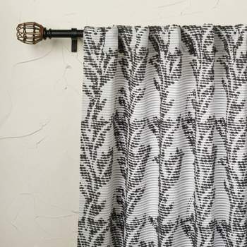 1pc 50"x84" Light Filtering Limu-Limu Leaf Jacquard Curtain Panel Gray - Opalhouse™ designed with Jungalow™