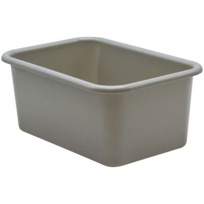 Teacher Created Resources Gray Small Plastic Storage Bin (Pack of 6)