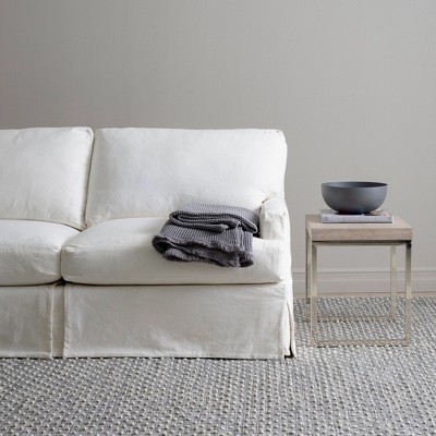 Gray and Ivory Synthetic Flat Woven Handmade Rug 2' x 3'