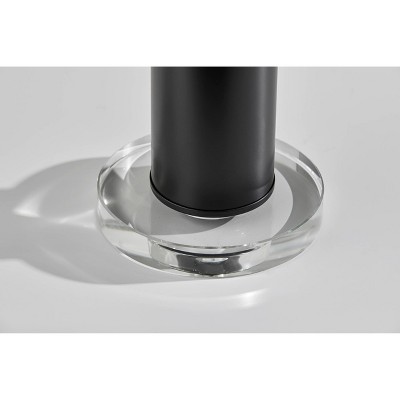 Ezra Black Metal Table Lamp with Crystal Base and Drum Shade