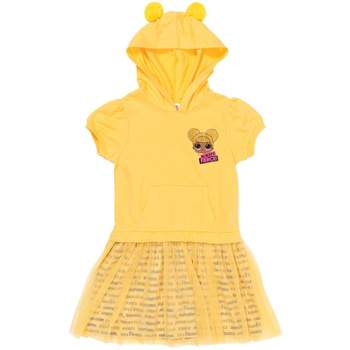 L.o.l. Surprise! Queen Bee Big Girls Mesh Sleeveless Dress Yellow 10-12 :  Target