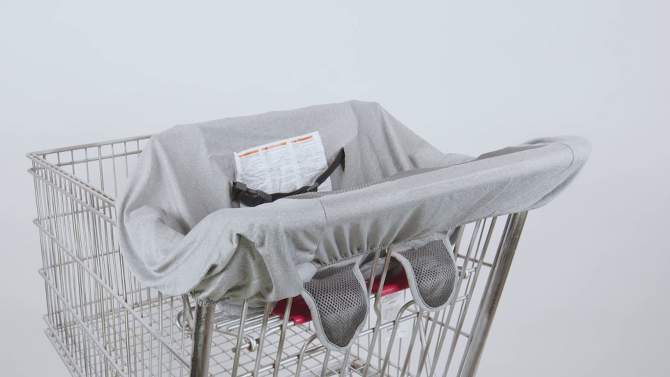 Boppy Compact Antibacterial Shopping Cart Cover - Gray Heathered, 2 of 9, play video