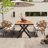 PAGED Patio Dining Set Contemporary Outdoor Dining Set with Rattan Chairs for Lawn, Balcony, Garden, Yard - 4 of 4